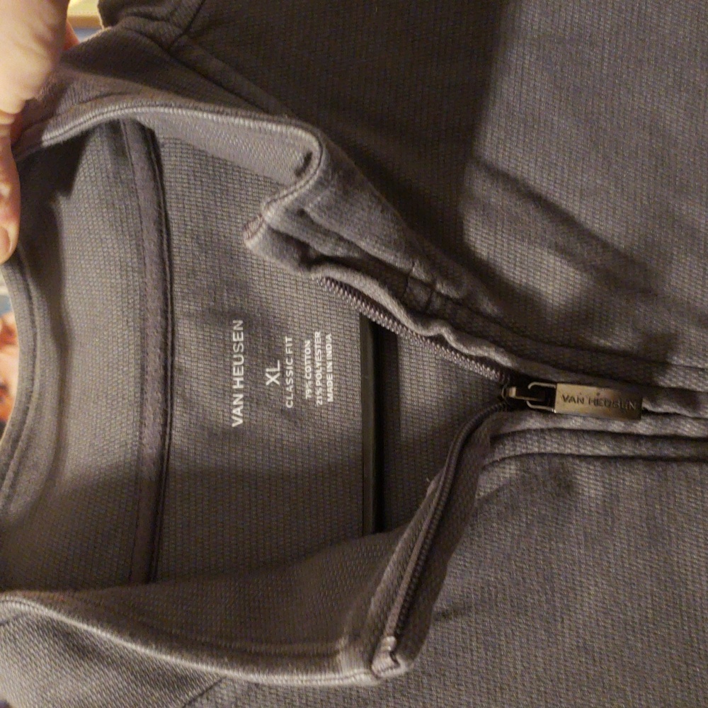 Van Heusen 1/4 Quarter Zip Pullover Classic Fit grey XL